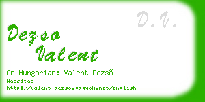 dezso valent business card
