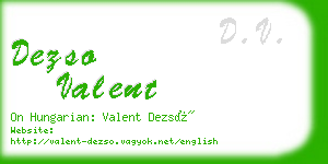 dezso valent business card